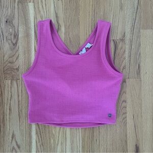 🌺 Roxy Textured Crop Tank – Bright Pink (Size M)
